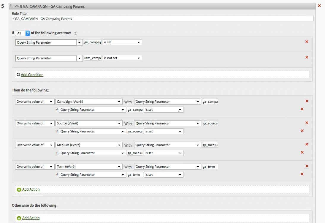 tagging adobe omniture processing rules example