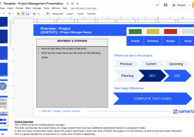 zamartz project management-presentation-deck project overview slide