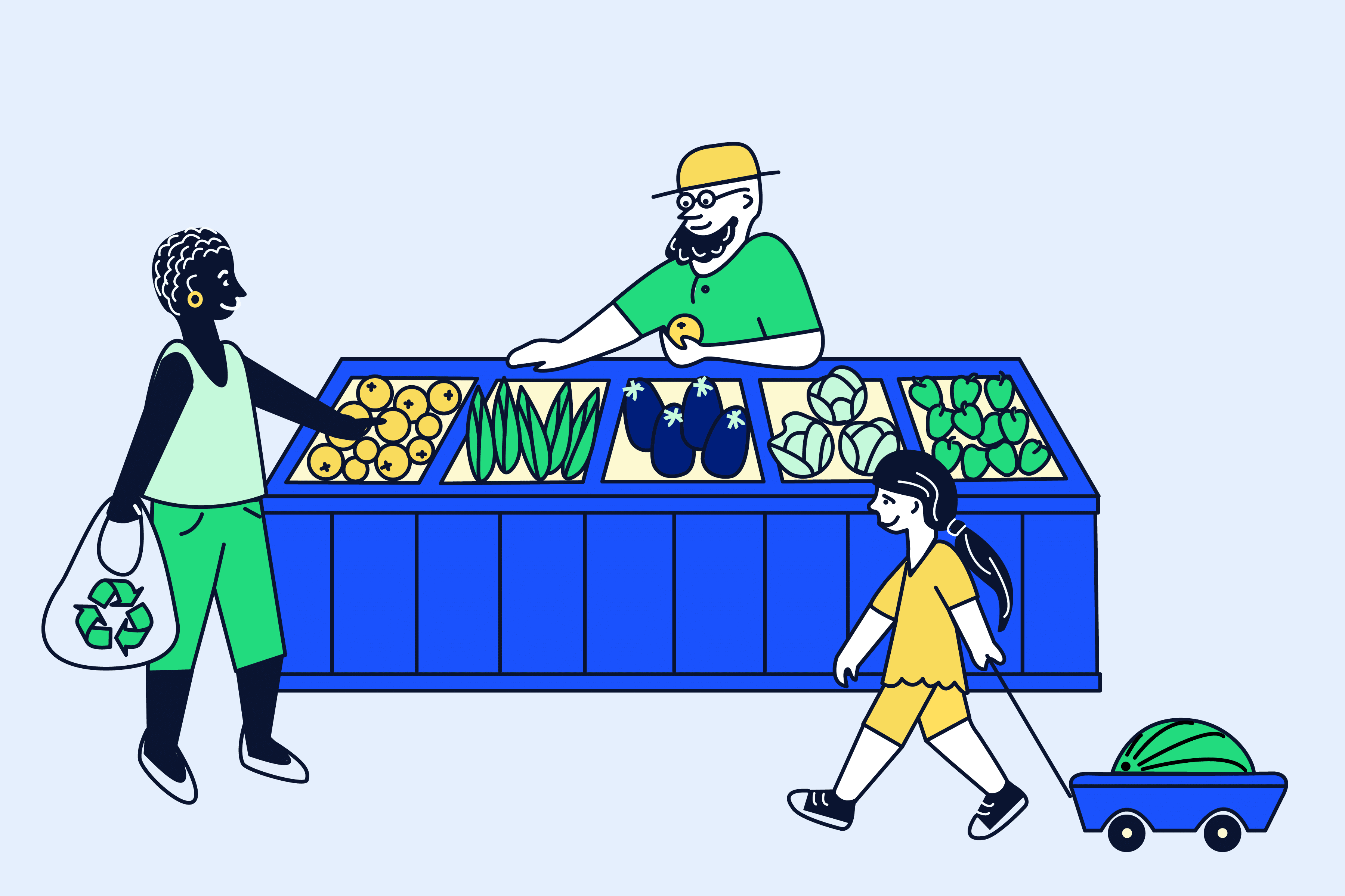 ZAMARTZ Title Sponsor Farmers Market Illustration